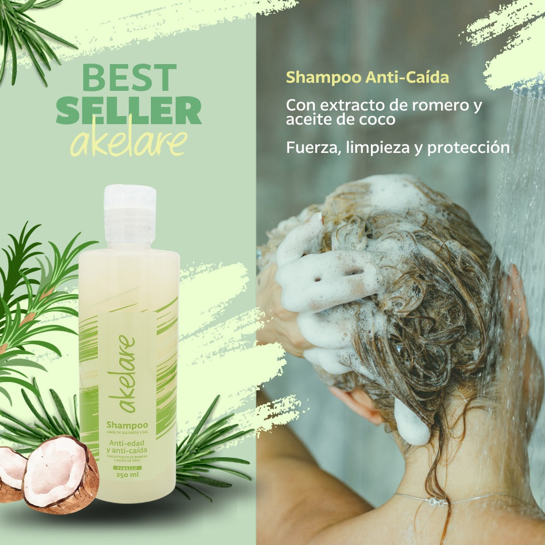 Shampoo Antiedad Anti-Caída Con Extracto de Romero + Muestra Acondicionador Anti-Caída