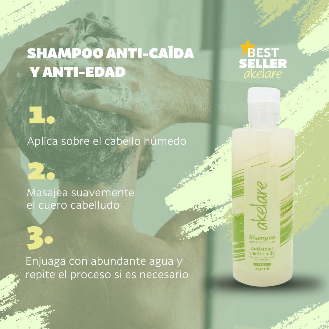 Shampoo Antiedad Anti-Caída Con Extracto de Romero + Muestra Acondicionador Anti-Caída