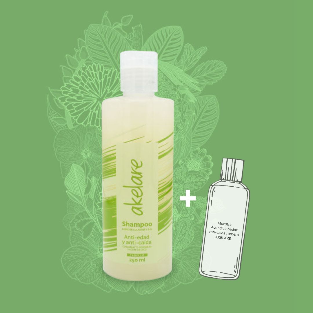Shampoo Antiedad Anti-Caída Con Extracto de Romero + Muestra Acondicionador Anti-Caída